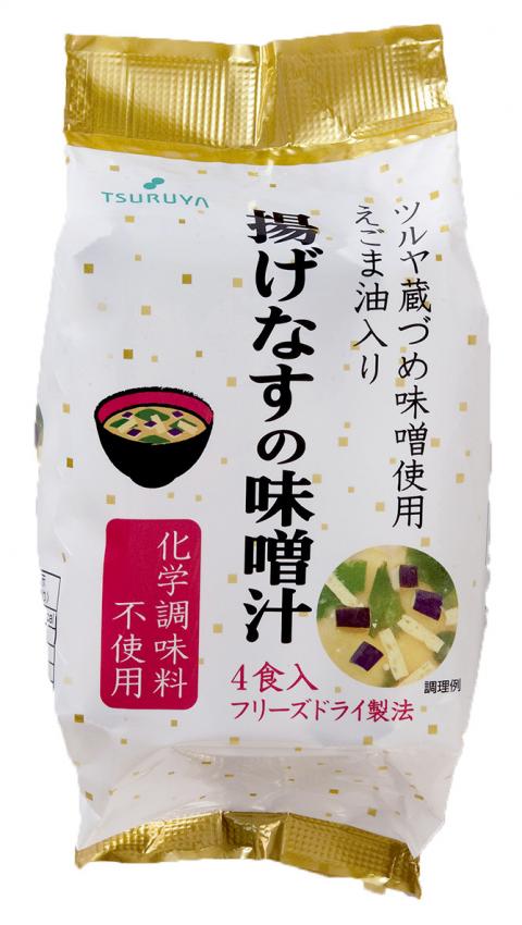 ツルヤ蔵づめ味噌使用・えごま油入り 揚げなすの味噌汁