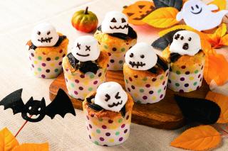 ハロウィンのおばけカップケーキ