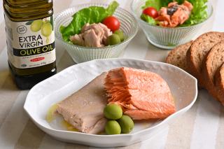 まぐろとサーモンのコンフィ